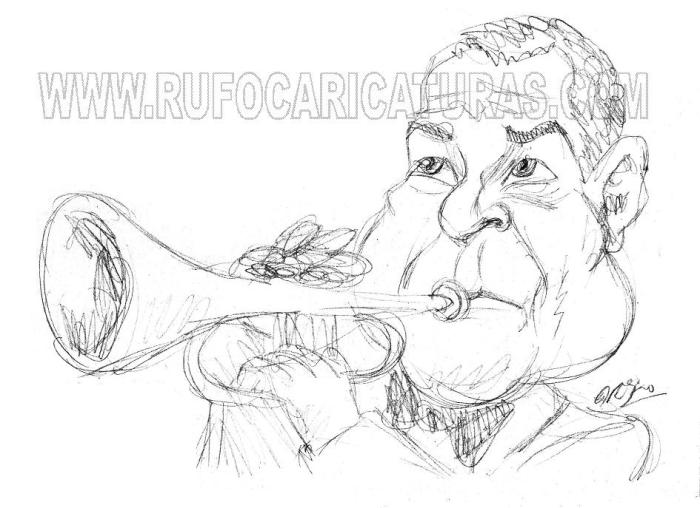 caricatura de LOUIS ARMSTRONG | © RUFO | caricaturas personalizadas ...